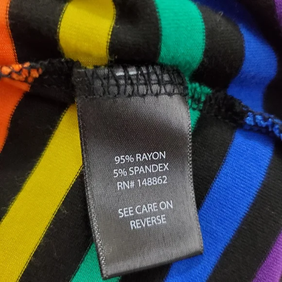 Torrid Women's Rainbow Striped Open Front Draped Cardigan Size 5X (28) - Picture 8 of 9